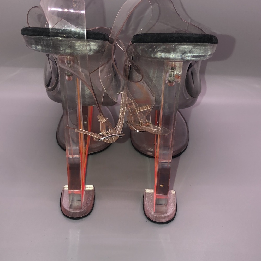 Lucious Acrylic Platform Flame Heels Size 9 - image 7
